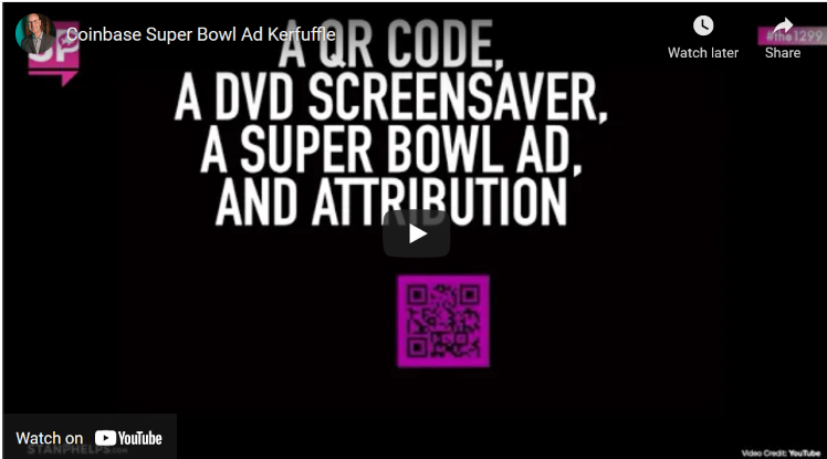 A QR Code and a pong-like DVD screensaver bounce their way into a Super Bowl Ad